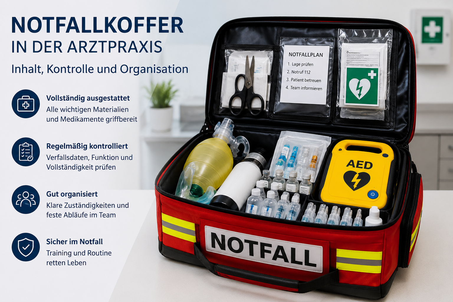 Notfallkoffer in der Arztpraxis – Inhalt, Kontrolle und Organisation